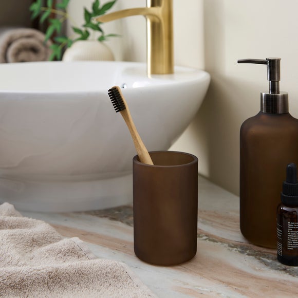 Hotel Glass Toothbrush Holder - image 1