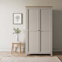 Olney Stone Wide Chest, Double Wardrobe & Bedside Tables Furniture Set - thumbnail 4