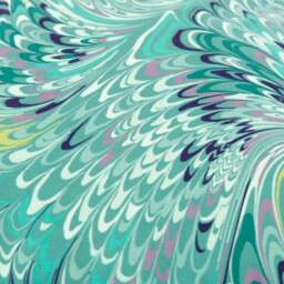 Feather Marble Teal Pouffe - thumbnail 3