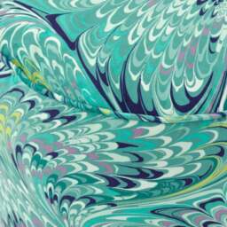 Feather Marble Teal Pouffe - thumbnail 2