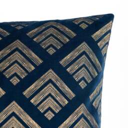Velvet Geo Foil Navy Cushion Cover - thumbnail 2