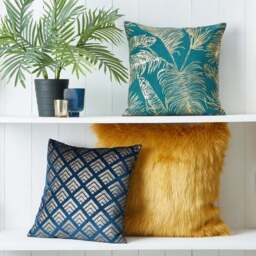 Velvet Geo Foil Navy Cushion Cover - thumbnail 3