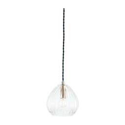 Ella Ribbed Glass Teardrop Pendant Light - thumbnail 2