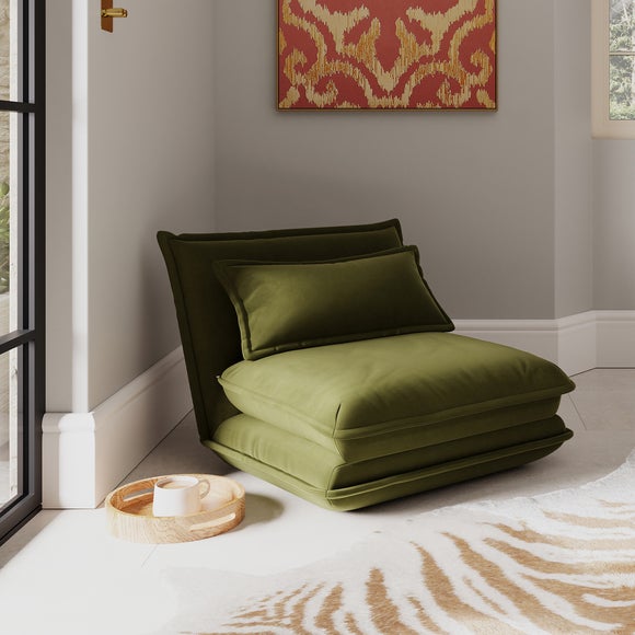 Jackson Velvet Foldable Single Sofa Bed - image 1