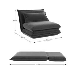 Jackson Velvet Foldable Single Sofa Bed - thumbnail 6