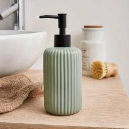 Ceramic Ribbed Soap Dispenser - thumbnail 1