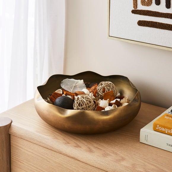 Organic Edged Metal Decorative Bowl - image 1