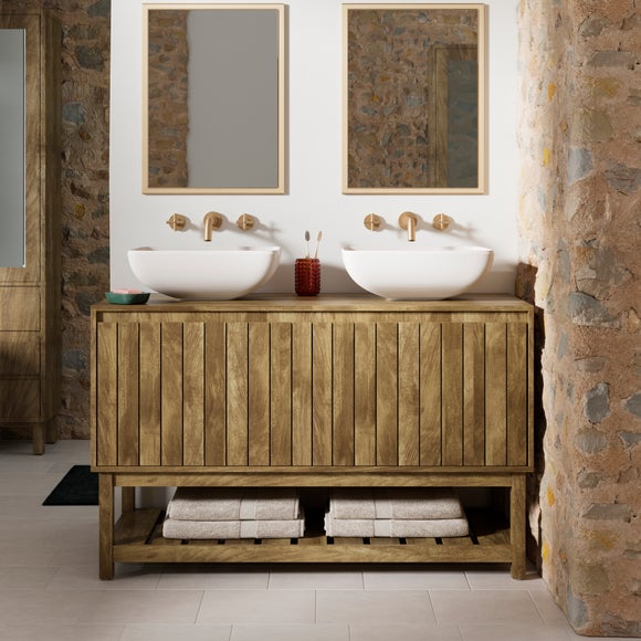 Humphrey Double Vanity Unit, Mango Wood Effect - image 1