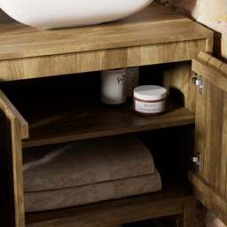 Humphrey Double Vanity Unit, Mango Wood Effect - thumbnail 3