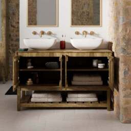 Humphrey Double Vanity Unit, Mango Wood Effect - thumbnail 2