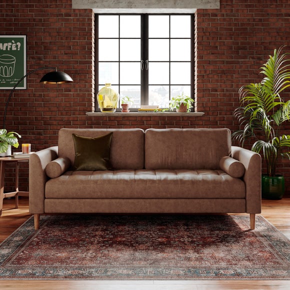 Max Soft Faux Leather 3 Seater Sofa - image 1