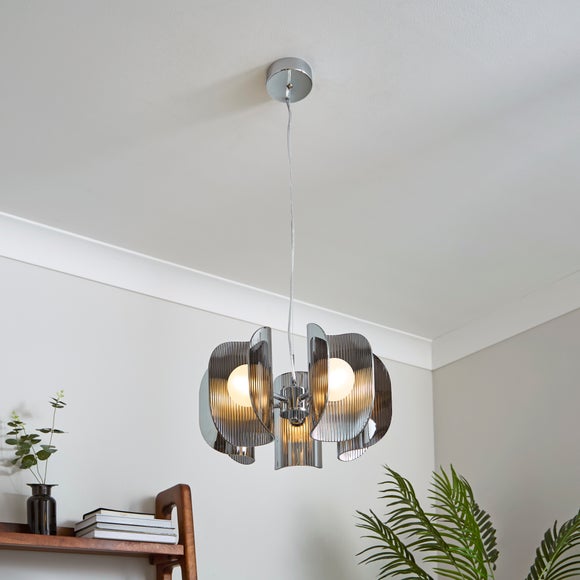 Curve Ribbed 5 Light Adjustable Pendant Light - image 1
