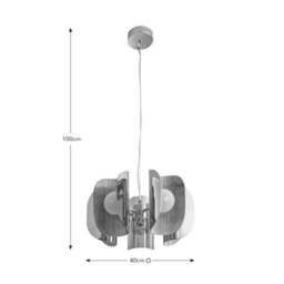 Curve Ribbed 5 Light Adjustable Pendant Light - thumbnail 6