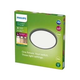 Philips Warm White Superslim Integrated LED Outdoor Flush Ceiling Light - thumbnail 1
