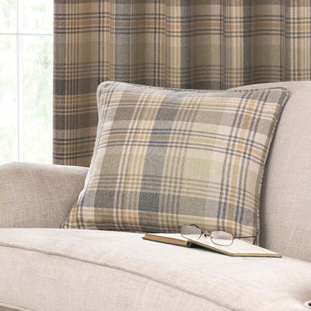 Finley Check Green Cushion Green