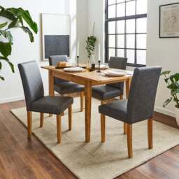 Hugo Set of 2 Dining Chairs, Distressed Faux Leather - thumbnail 2