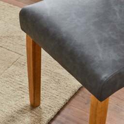 Hugo Set of 2 Dining Chairs, Distressed Faux Leather - thumbnail 4