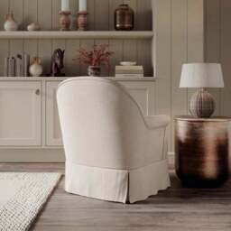 Petit Faux Linen Skirted Occasional Armchair - thumbnail 2