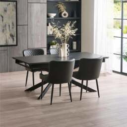 Osaka 4-6 Seater Extendable Dining Table, Marble Effect - thumbnail 1