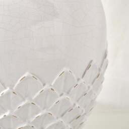 Willow White Leaf Detail Stoneware Vase - thumbnail 3