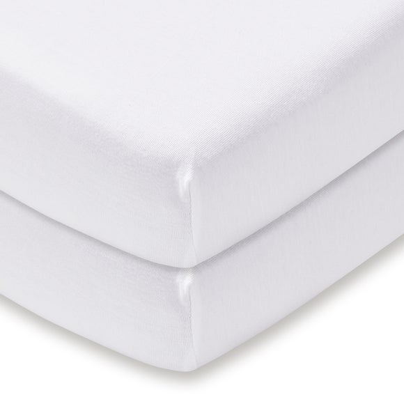 Pack of 2 100% Cotton Jersey Fitted Sheets