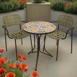Summer Terrace Charlotte Round Bistro Table with 2 Karin Chairs - thumbnail 2
