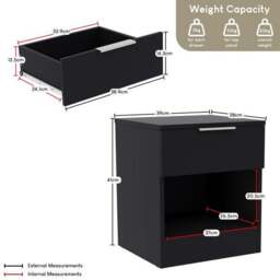 Hayes 1 Drawer Bedside Table - thumbnail 6