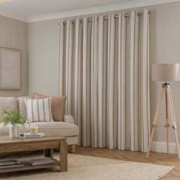 Folkstone Stripe Eyelet Curtains - thumbnail 4