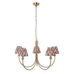 Vogue Javier 5 Light Adjustable Curve Pendant Light with Grey Zigzag Lamp Shades - thumbnail 5