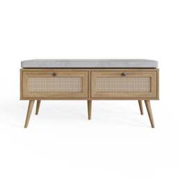 Noor Storage Bench, Wood Effect - thumbnail 5