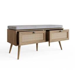 Noor Storage Bench, Wood Effect - thumbnail 4