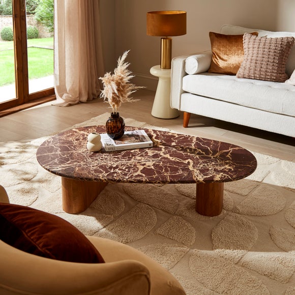 Pondus Coffee Table, Real Cherry Marble and Mango Wood - image 1