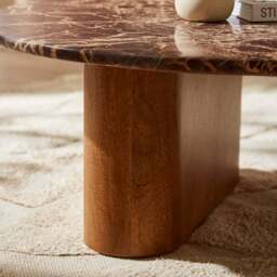 Pondus Coffee Table, Real Cherry Marble and Mango Wood - thumbnail 4