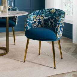 Bella Dining Chair, Utopia and Teal Velvet - thumbnail 1