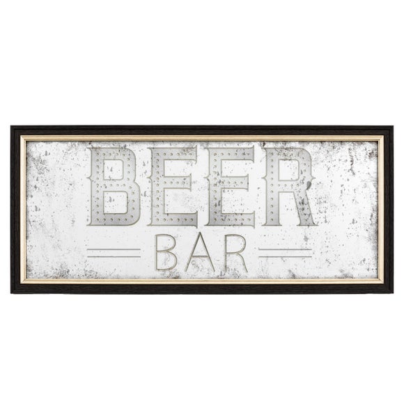 Cedar and Sage Antique Printed Beer Bar Wall Mirror - image 1