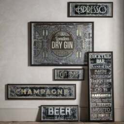 Cedar and Sage Antique Printed Beer Bar Wall Mirror - thumbnail 3