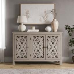 Eden Wide Sideboard, Grey Washed - thumbnail 1