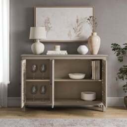 Eden Wide Sideboard, Grey Washed - thumbnail 2