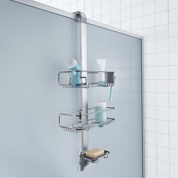 Simplehuman Overdoor Silver Shower Caddy - image 1