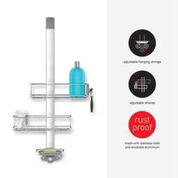 Simplehuman Overdoor Silver Shower Caddy - thumbnail 2