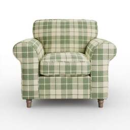 Flori Woven Check Fabric Lambeth Armchair - thumbnail 6