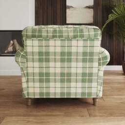 Flori Woven Check Fabric Lambeth Armchair - thumbnail 3