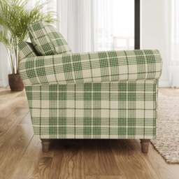 Flori Woven Check Fabric Lambeth Armchair - thumbnail 2
