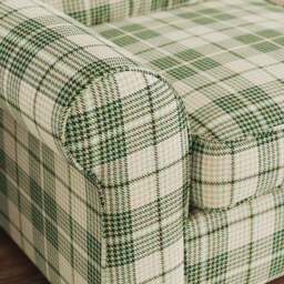 Flori Woven Check Fabric Lambeth Armchair - thumbnail 5