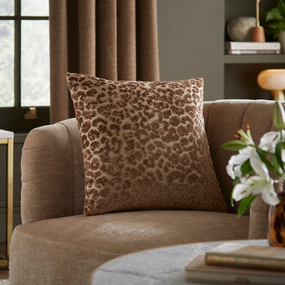 Leopard Cut Velvet Square Cushion - image 1
