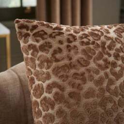 Leopard Cut Velvet Square Cushion - thumbnail 3