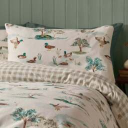 Catherine Lansfield Mallards 100% Brushed Cotton Duvet Cover & Pillowcase Set - thumbnail 4