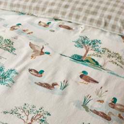Catherine Lansfield Mallards 100% Brushed Cotton Duvet Cover & Pillowcase Set - thumbnail 3