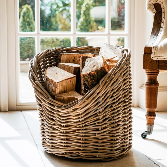 40cm Round Wicker Log Basket - image 1