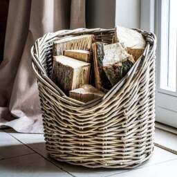 40cm Round Wicker Log Basket - thumbnail 2